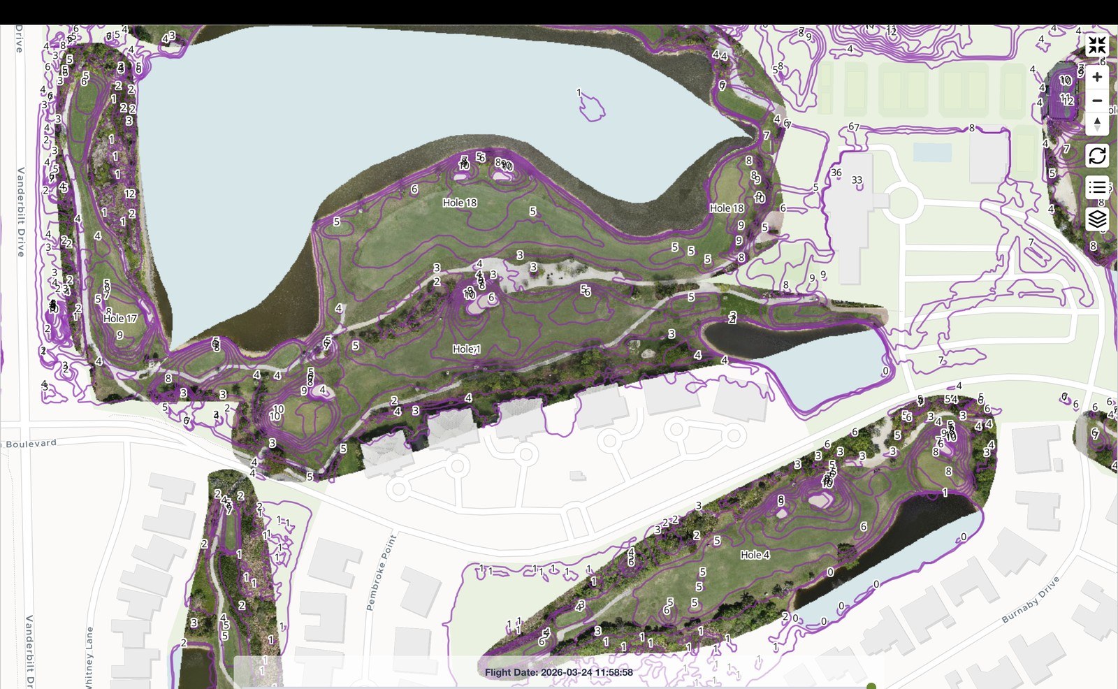 Digital Twin contour model of the course terrain