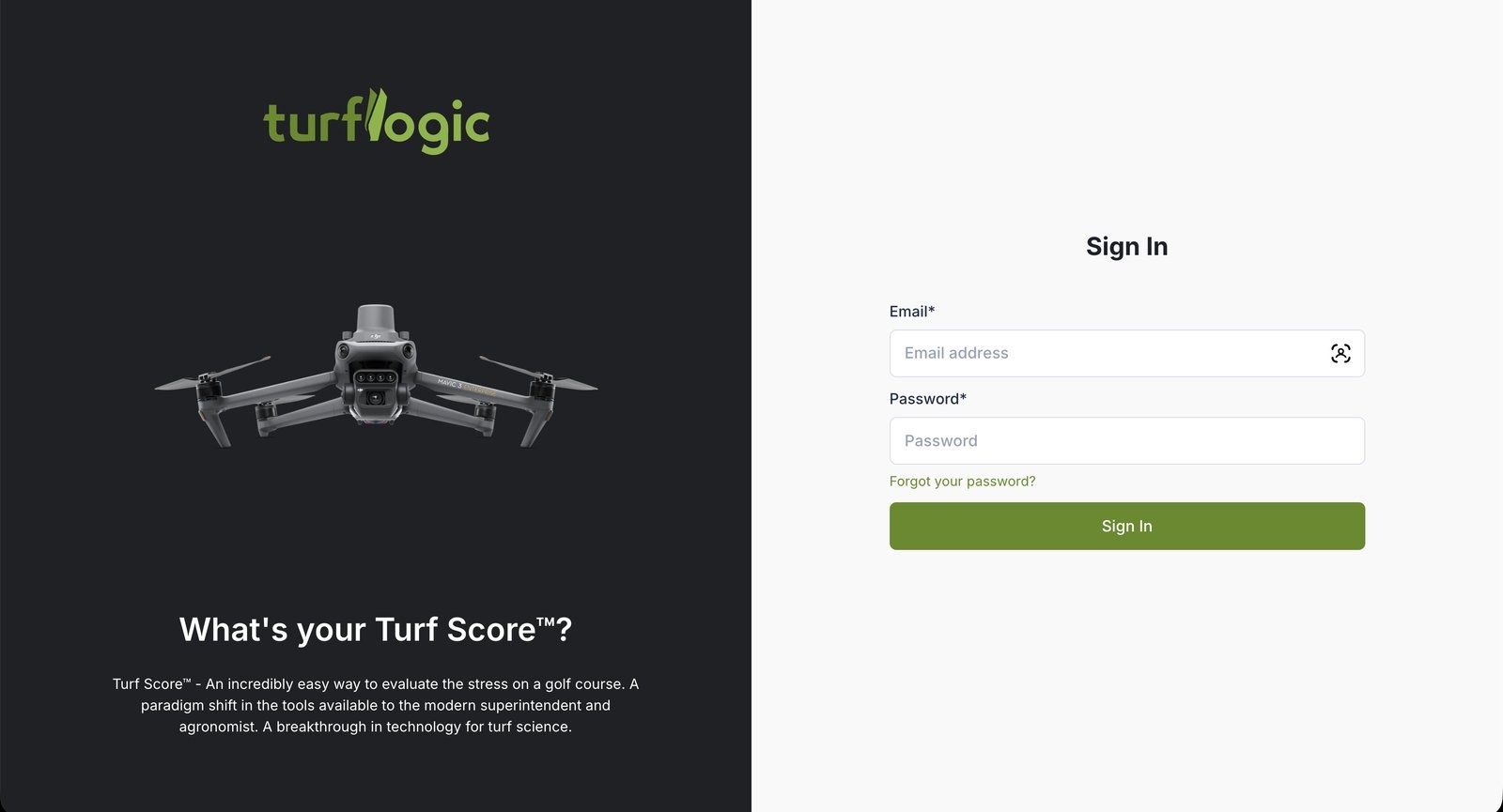 Turflogic platform dashboard on screen